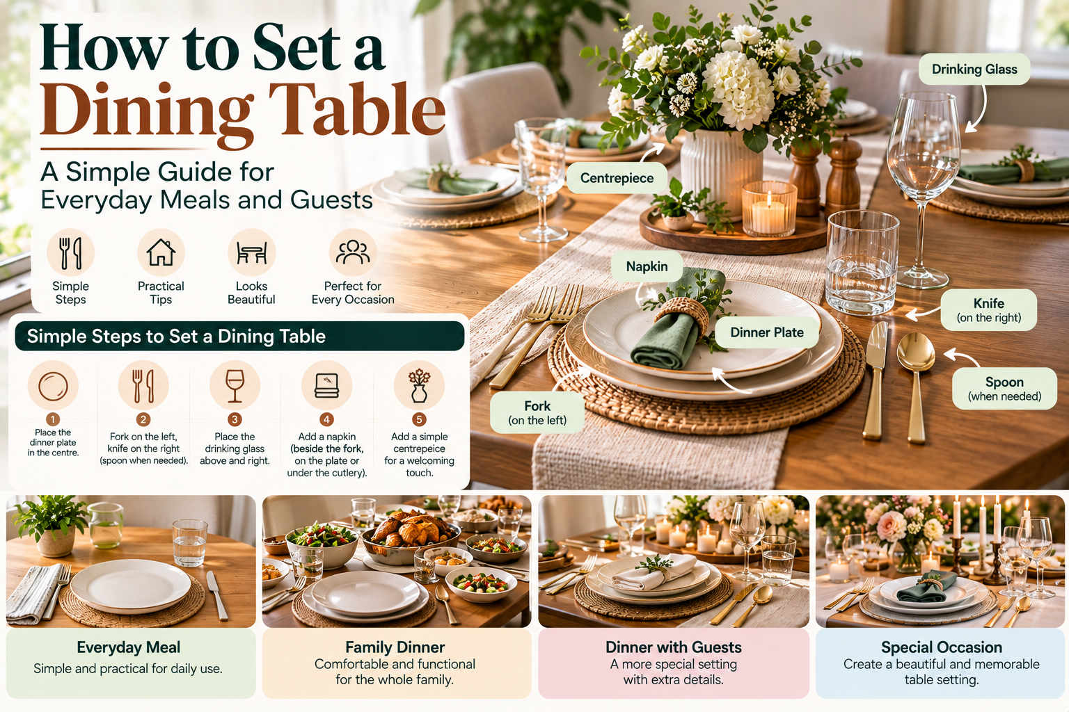 How to Set a Dining Table: A Simple Guide for Everyday Meals and Guests