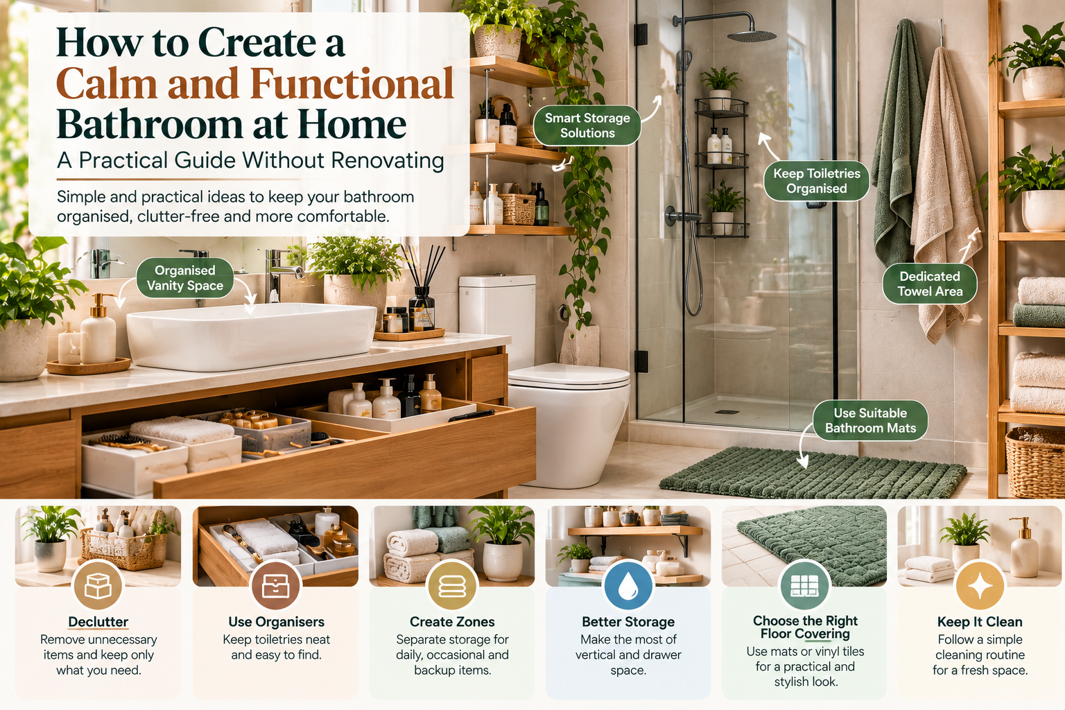How to Create a Calm and Functional Bathroom: Practical Ideas Without Renovating