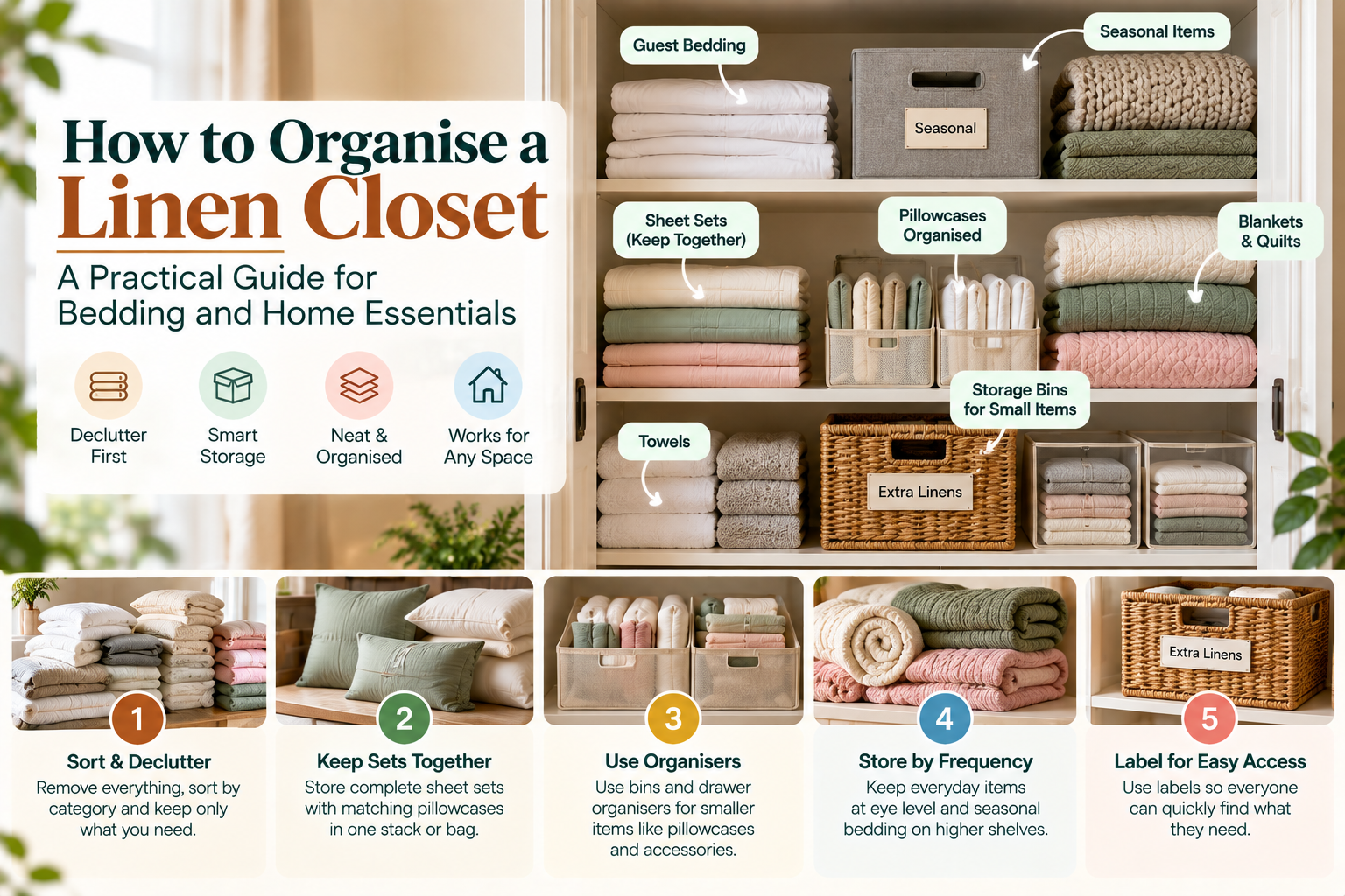 How to Organise a Linen Closet: A Practical Guide for Bedding and Home Essentials