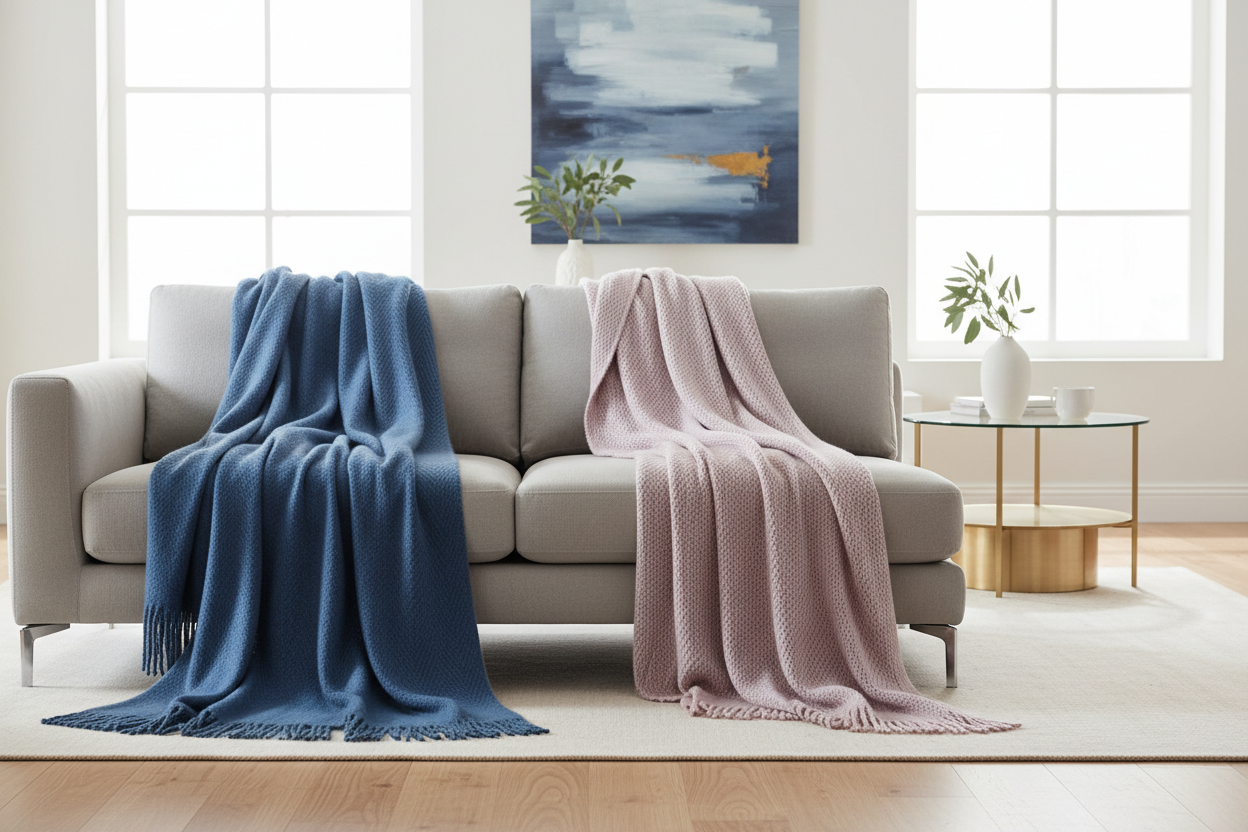 Blue, Purple or Pink? How to Choose the Perfect Cashmere Blanket Colour for Your Home