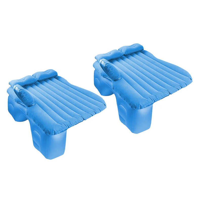 Anypack 2X Blue Stripe Inflatable Car Mattress Portable Camping Rest Air Bed Travel Compact Sleeping Kit Essentials