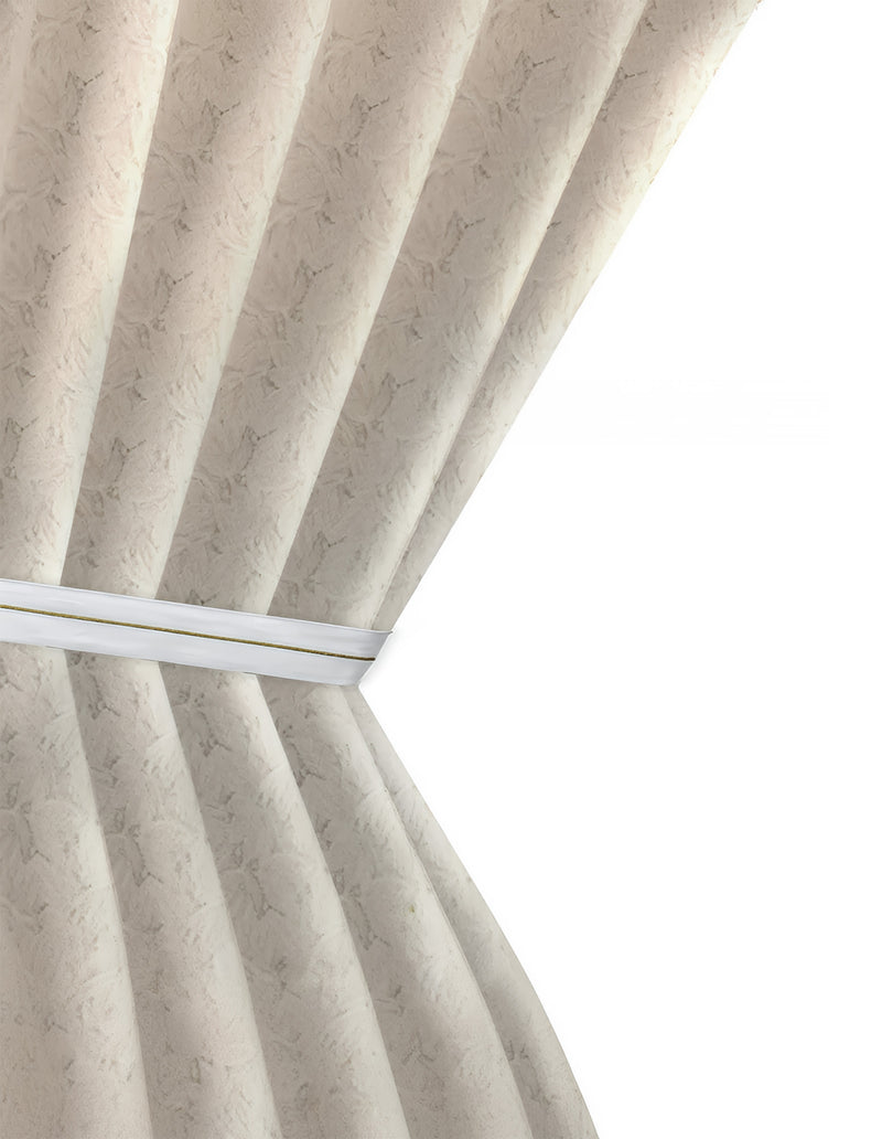 Anydrape Curtain Beige 300cmx250cm Romantic French Linen Jacquard Lace Blackout Curtain