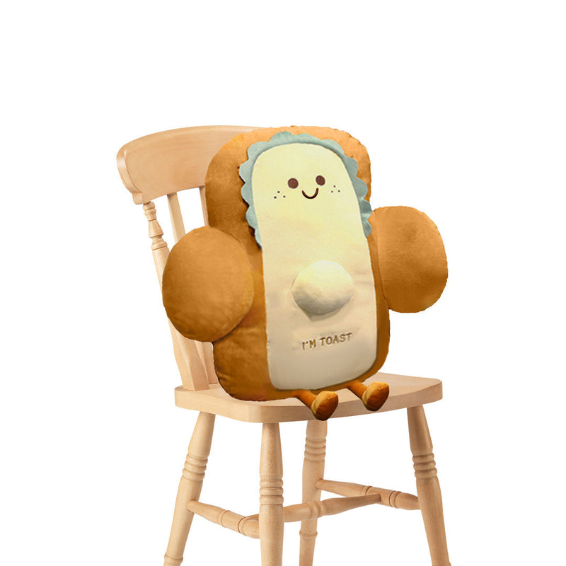 Anyseat Seat Cushion 58cm Smiley Face Toast Bread Stuffed Car Seat Plush Cartoon Back Support Pillow Home Decor