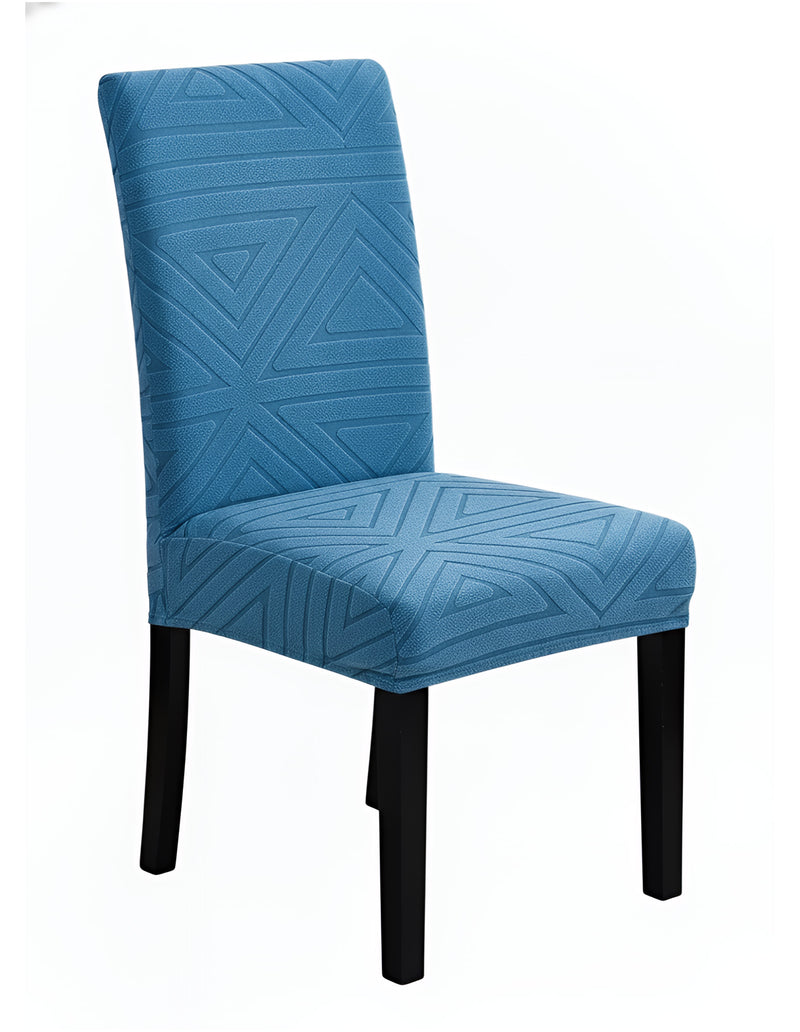 Anyseat Blue Triangular Design Chair Cover – Elastic Anti‑Dirt Design for Dining, Kitchen, Wedding, Hotel & Banquet Use