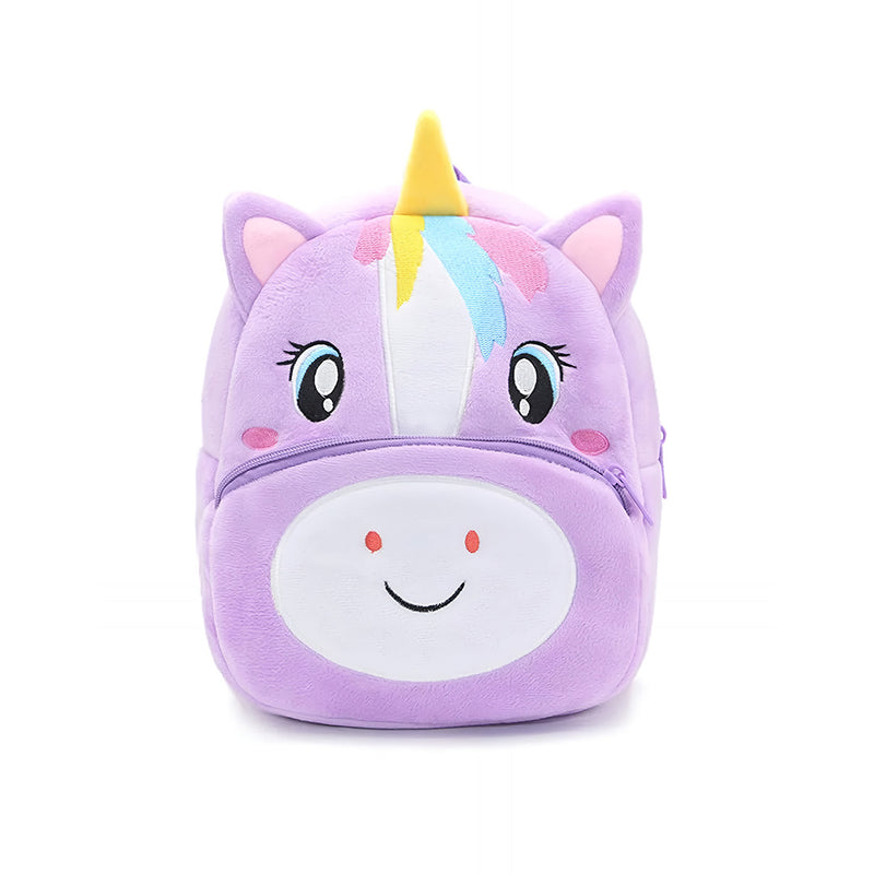 Anypack 3D Purple Unicorn Kids School Backpack Cute Cartoon Animal Style Children Toddler Plush Bag Perfect Accessories For Boys and Girls