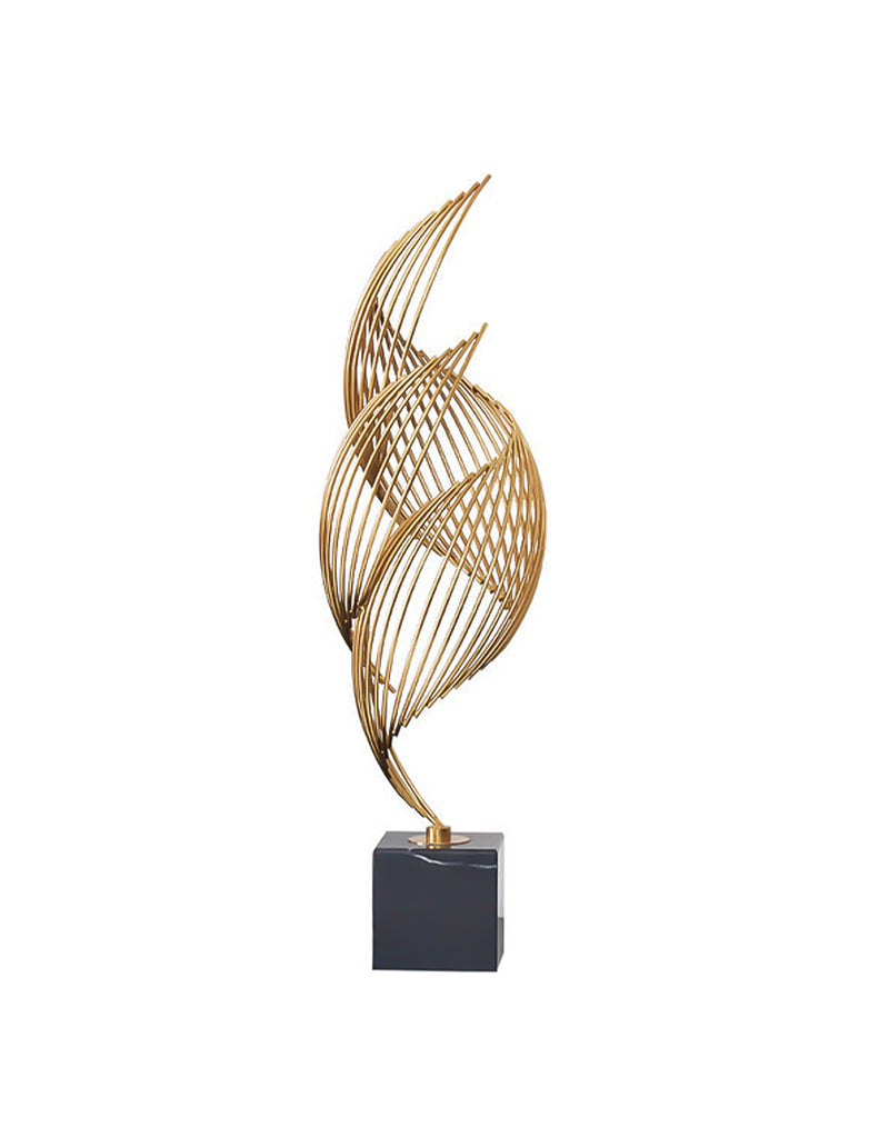 Anyhouz 46cm Spiral Leaves Luxury Gold Metal Tabletop Home Decor