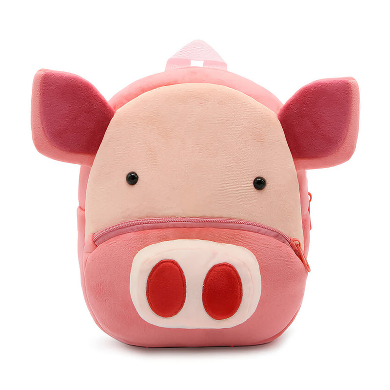 Anypack 3D Pink Pig Kids School Backpack Cute Cartoon Animal Style Children Toddler Plush Bag Perfect Accessories For Boys and Girls