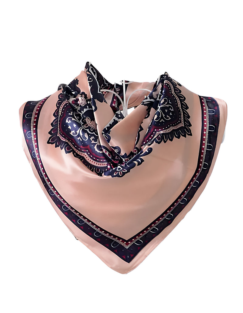 Anyyou Fashion Premium Satin Square Scarf – Khaki Silk-Feel Neckwrap for Women