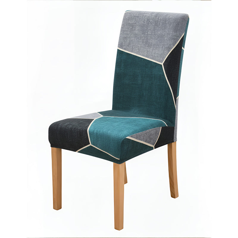 Anyseat Blue Green Pattern Design Chair Cover – Elastic Slipcover with Anti‑Dirt Protection for Dining Room, Kitchen, Wedding, Hotel, Banquet & Restaurant