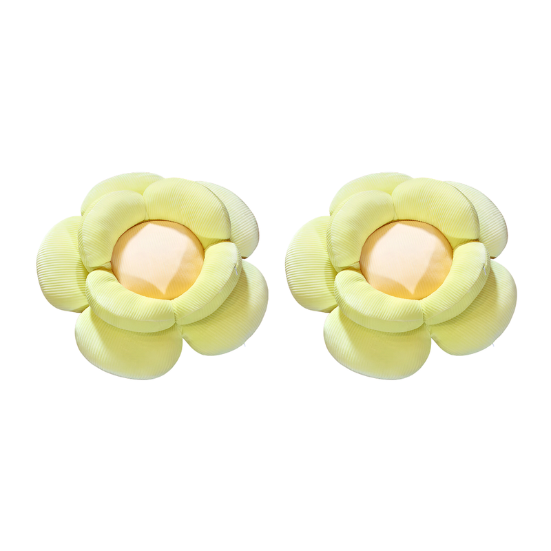 Anyseat Seat Cushion 2PC Green Double Flower Shape Soft Bedside Floor Plush Pillow Home Decor