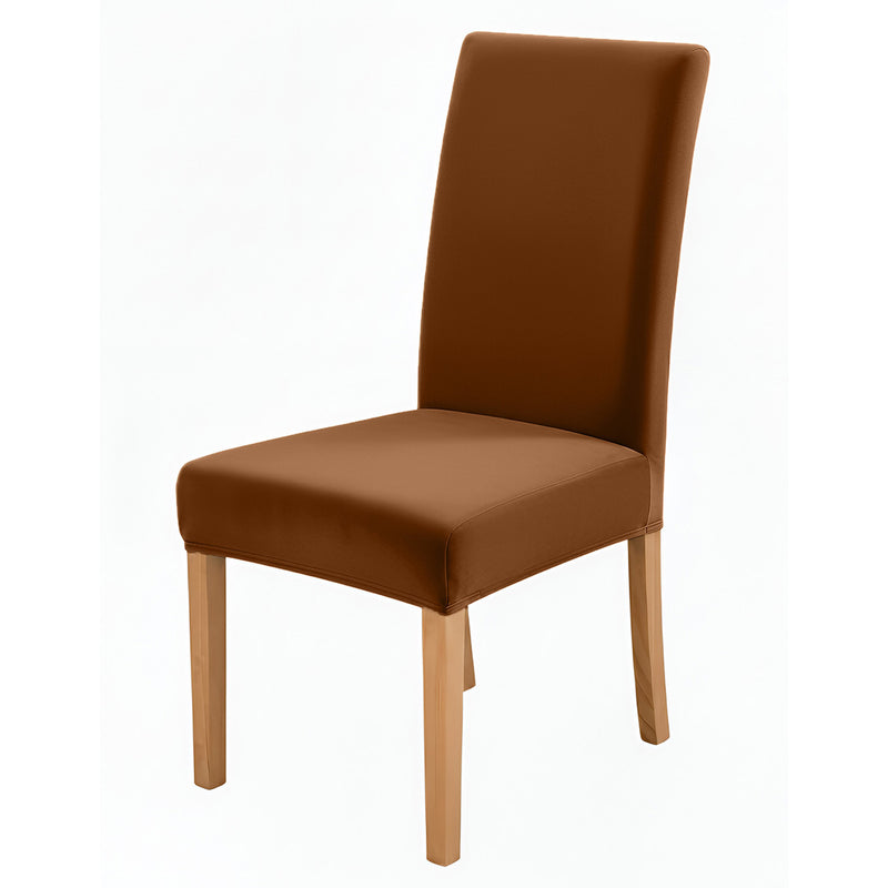 Anyseat Camel Velvet Dining Chair Cover – Plush Stretchable Slipcover for Kitchen & Dining Room Chairs
