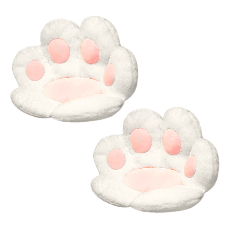 Anyseat Seat Cushion 2PC White Paw Shape Warm Lazy Sofa Decorative Pillow Backseat Plush Mat Home Decor