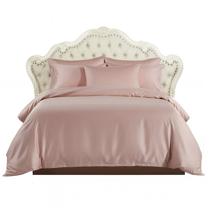 ANYHOUZ Bed Sheet Pink Natural Mulberry Silk Duvet Cover Set