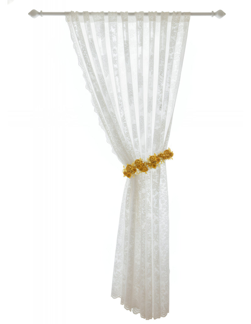 Anydrape Curtain White Rod Pocket Modern Fashionable Embroidered Sheer Curtains
