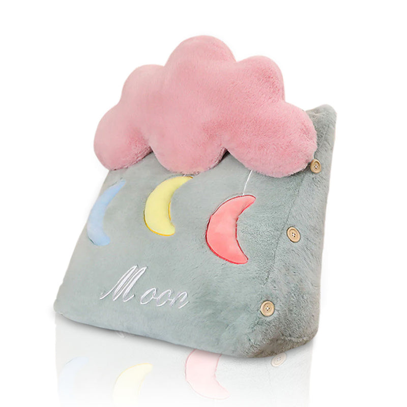 Anyseat Seat Cushion Green Cute Moon Cloud Soft Leaning Lumbar Wedge Pillow Bedside Plush Home Decor