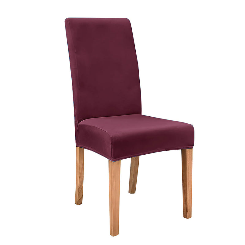 Anyseat Purple Velvet Dining Chair Cover – Plush Stretchable Slipcover for Kitchen & Dining Room Chairs