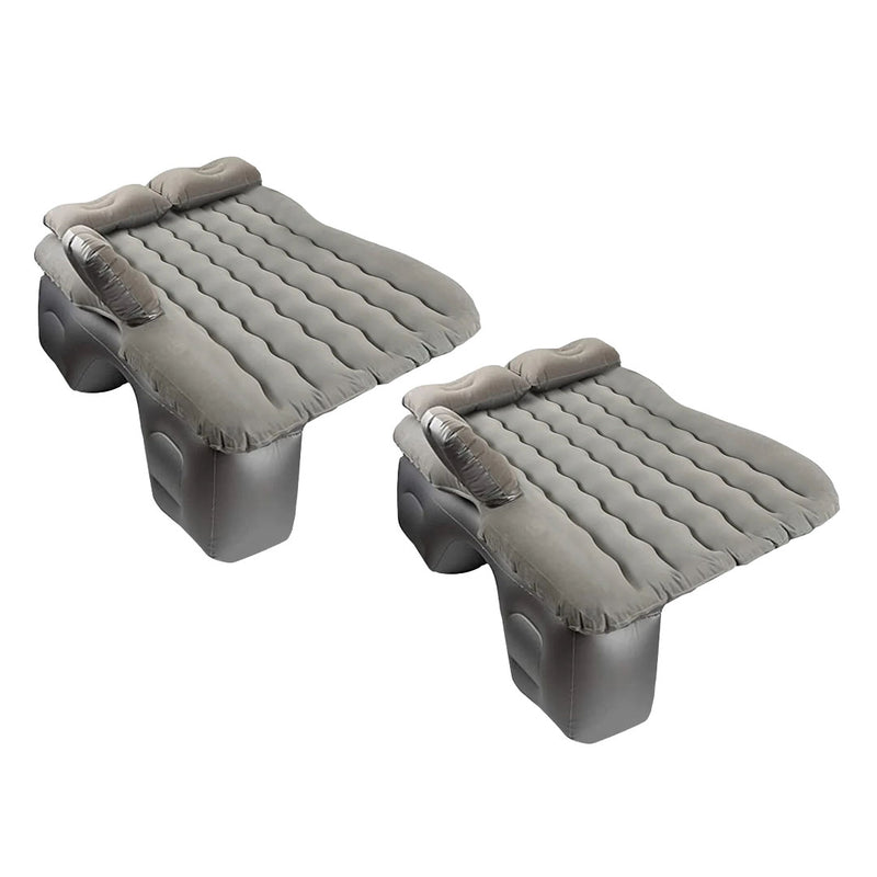 Anypack 2X  Grey Ripple Inflatable Car Mattress Portable Camping Air Bed Travel Sleeping Kit Essentials