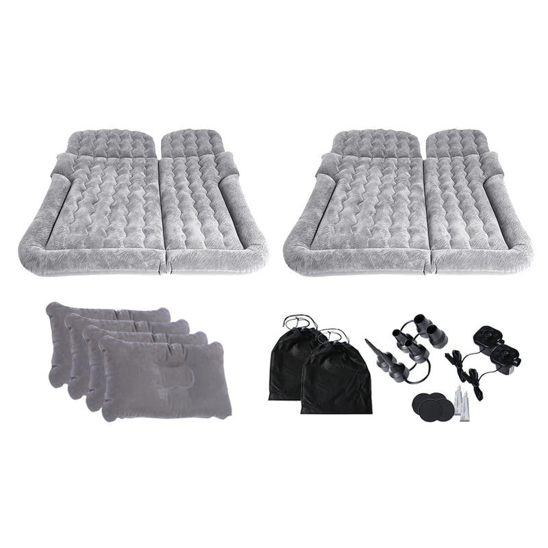 Anypack 2X Grey Inflatable Car Boot Mattress Portable Camping Air Bed Travel Sleeping Essentials
