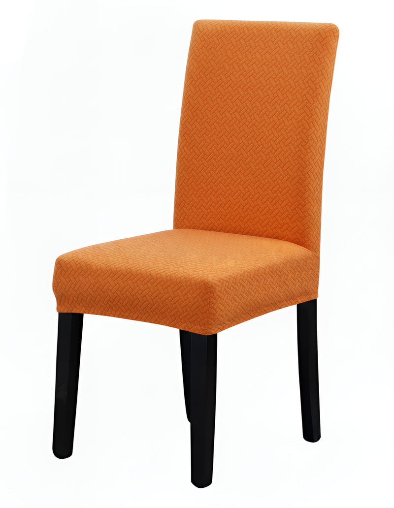 Anyseat Orange Knitted Chair Cover – Elastic Anti‑Dirt Design for Dining, Kitchen, Wedding, Hotel & Banquet Use