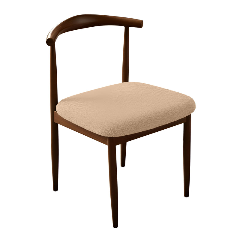 Anyseat Beige Fur Stretch Chair Cover – Washable, Removable Dining & Kitchen Seat Protector