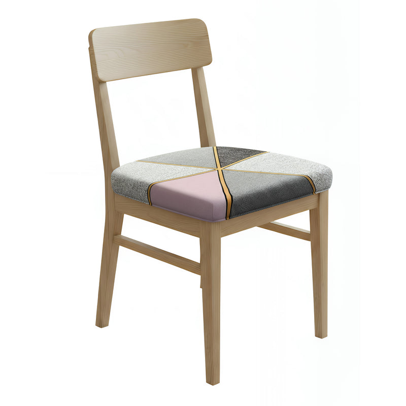 Anyseat Grey and Pink with Gold Linear Print Chair Cover – Stretch Washable Removable Seat Cover for Dining & Kitchen
