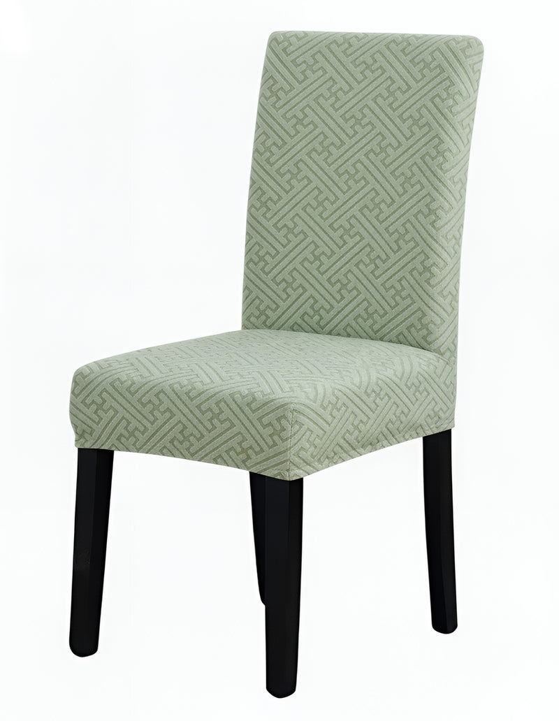 Anyseat Cypress Green Puzzle Design Chair Cover – Elastic Anti‑Dirt Design for Dining, Kitchen, Wedding, Hotel & Banquet Use