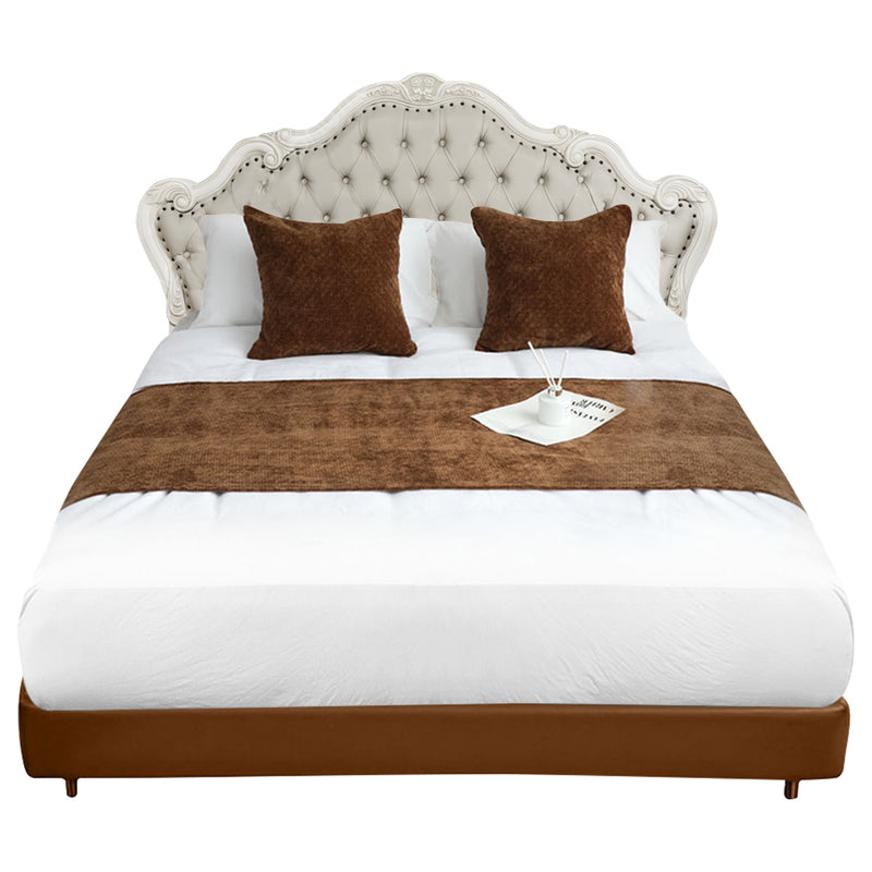 70cm Chocolate Bed Wabi-sabi Elegant Japanese Style for Bed 3Pcs Set