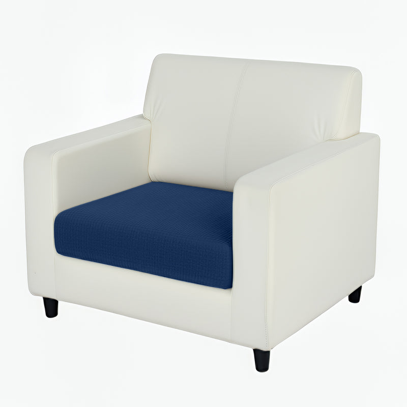 Anyhouz Sofa Cover – Navy Polyester, Thick Stretchable, 1Pc Living Room Chair