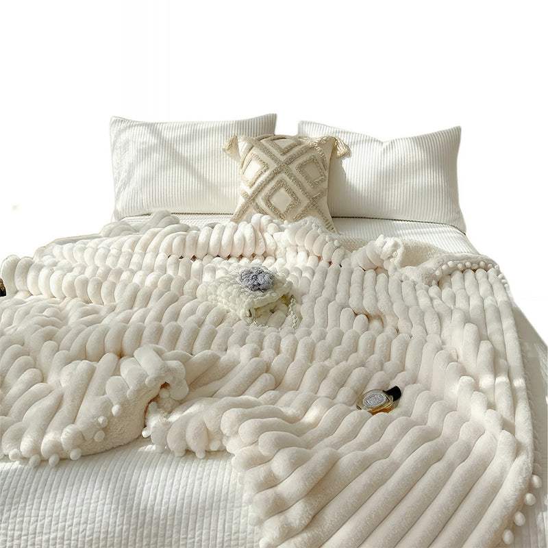 Anycozy Cream White Faux Rabbit Fur Winter Blanket 120x150cm