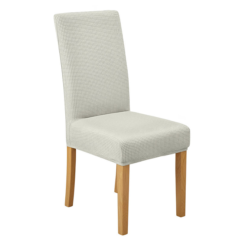 Anyseat Off White Waterproof Chair Cover – Corn Kernel Pattern Stretch Slipcover for Dining Room
