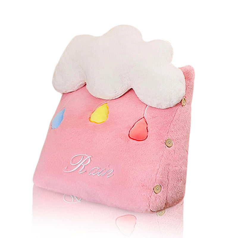 Anyseat Seat Cushion Pink Cute Rain Cloud Soft Leaning Lumbar Wedge Pillow Bedside Plush Home Decor
