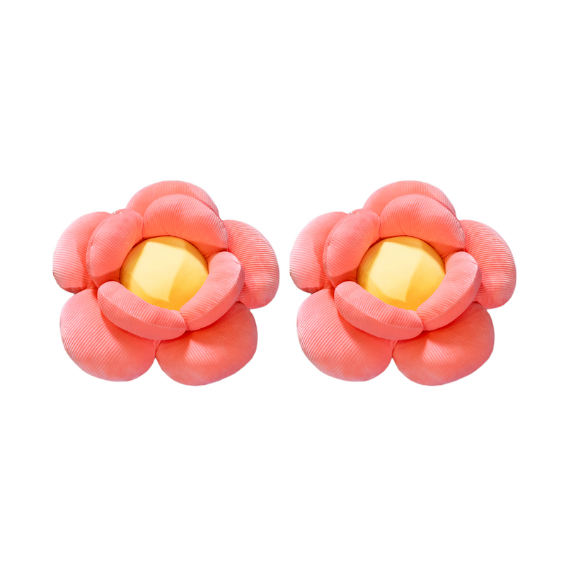 Anyseat Seat Cushion 2PC Red Double Flower Shape Soft Bedside Floor Plush Pillow Home Decor