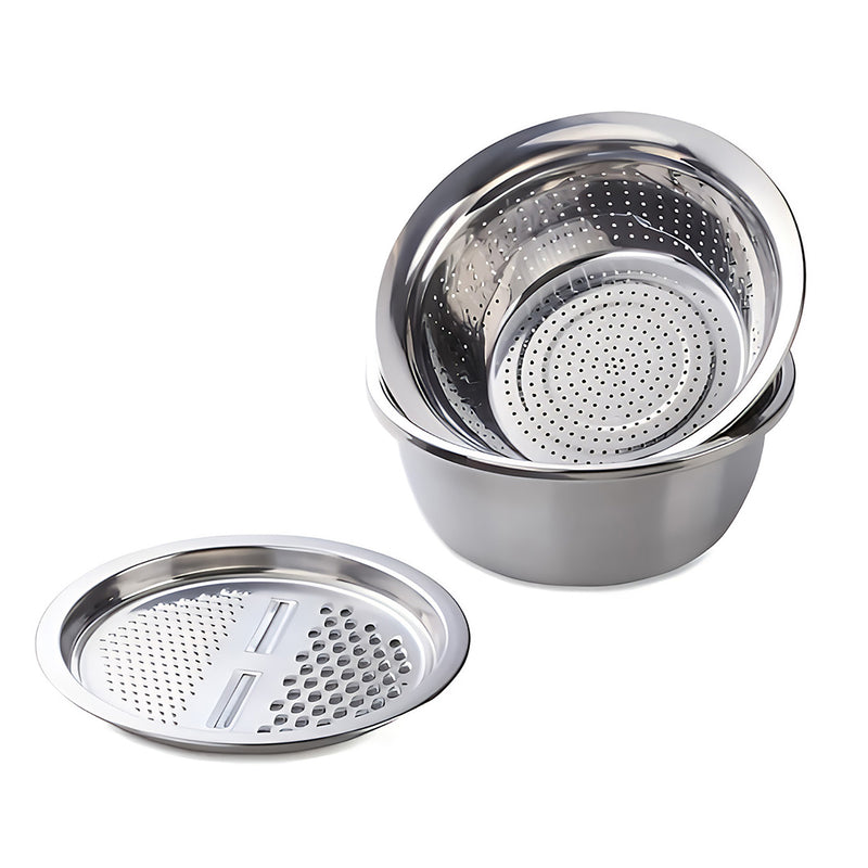 Anygleam Silver Stainless Steel Food Slicer – Multi-Function Kitchen Tool for Effortless Fruit & Vegetable Prep