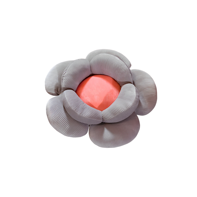 Anyseat Seat Cushion Grey Double Flower Shape Soft Bedside Floor Plush Pillow Home Decor