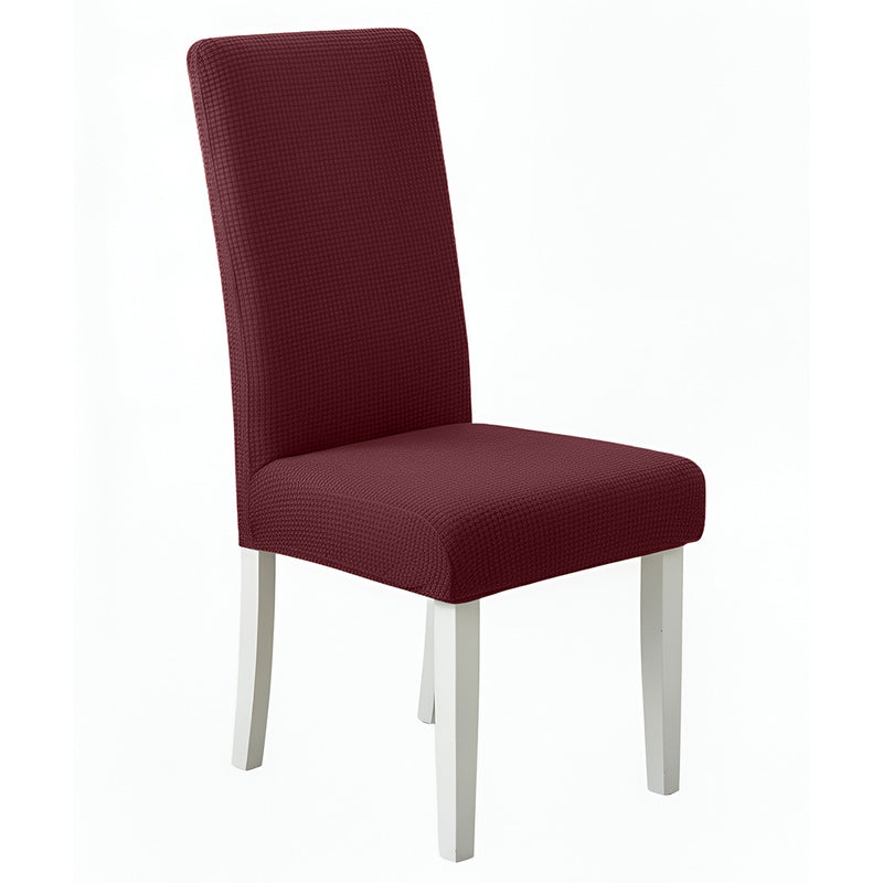 Anyseat Wine Red Waterproof Chair Cover – Corn Kernel Pattern Stretch Slipcover for Dining Room