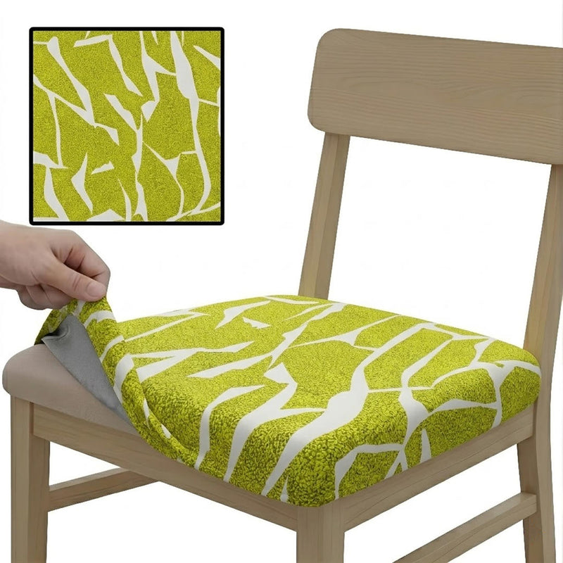 Anyseat  Chair Cover Gold and White Crack Linear Design Stretch Seat Cover for Home Dinning Kitchen Washable Removable