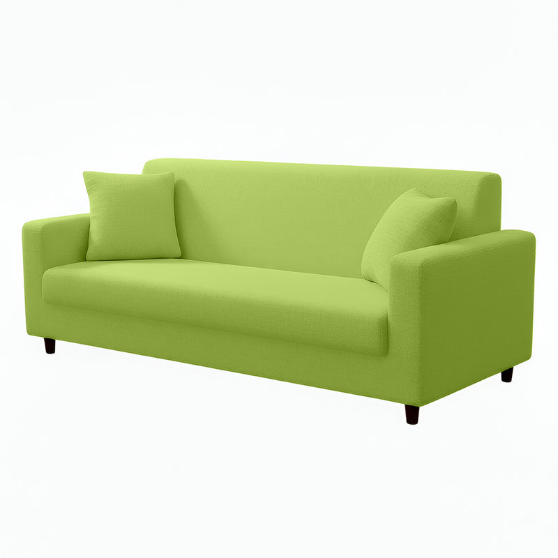 Anyhouz 3 Seater Sofa Cover Plain Apple Green Style and Protection For Living Room Sofa Chair Elastic Stretchable Slipcover