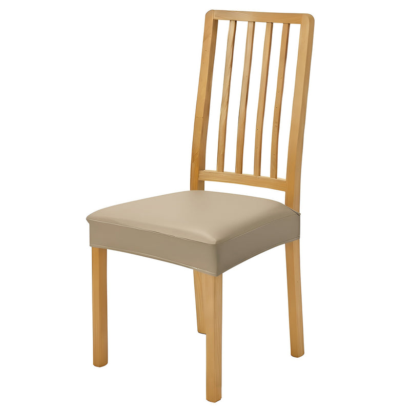 Anyseat Khaki PU Leather Chair Cover – Slipcover for Dining, Kitchen, Hotel, Banquet & Living Room Chairs