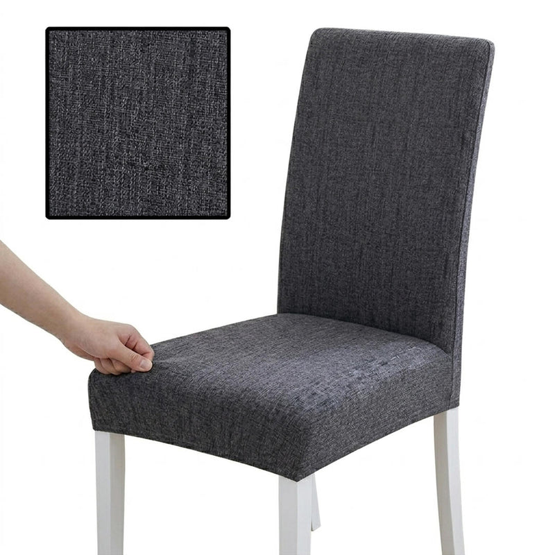 Anyseat Dark Grey Plain Design Chair Cover – Elastic Slipcover with Anti‑Dirt Protection for Dining Room, Kitchen, Wedding, Hotel, Banquet & Restaurant