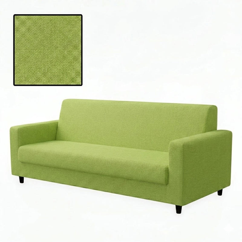 Anyhouz 4 Seater Sofa Cover Plain Apple Green Style and Protection For Living Room Sofa Chair Elastic Stretchable Slipcover