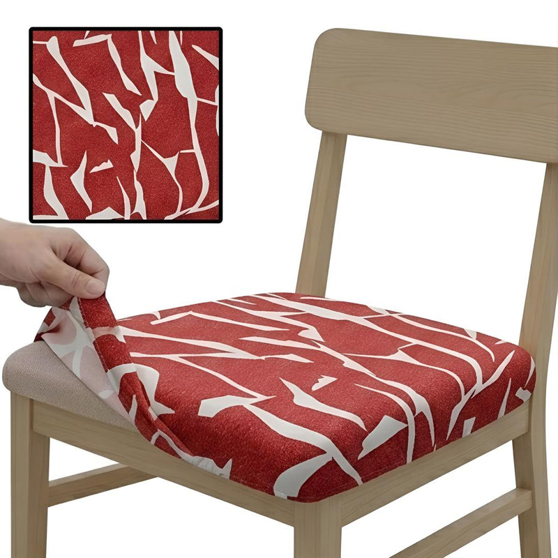 Anyseat Wine Red White Cracks Print Chair Cover – Stretch Washable Removable Seat Cover for Dining & Kitchen