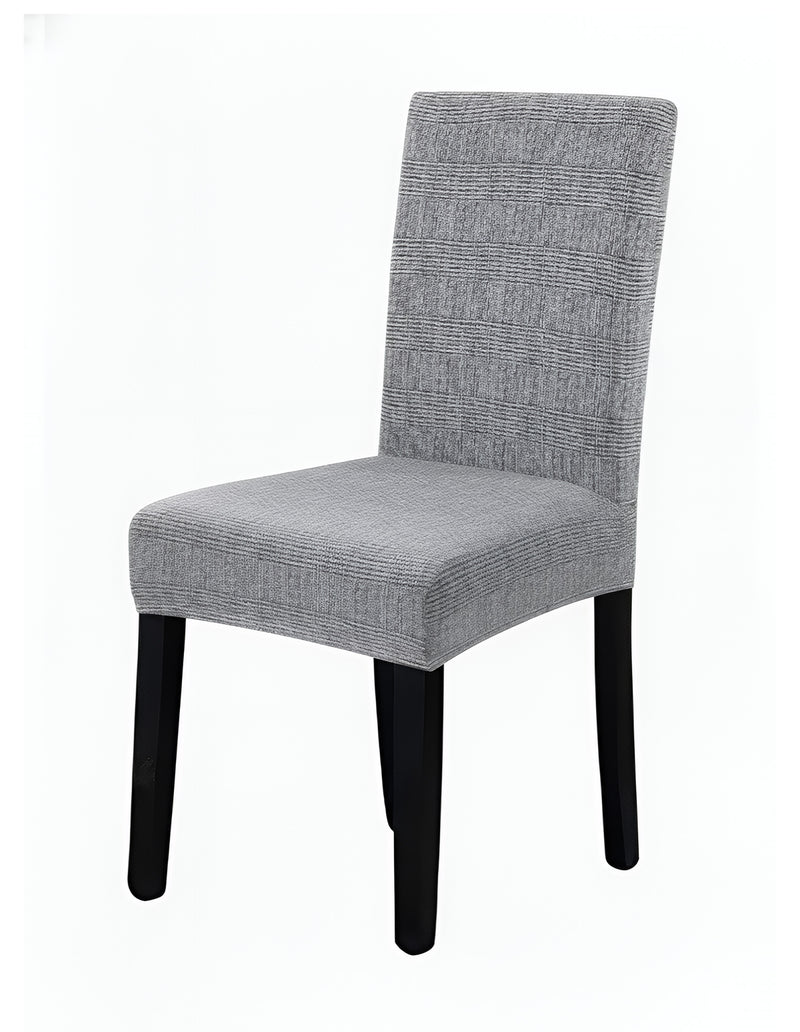 Anyseat Grey Black Writing Design Chair Cover – Elastic Slipcover with Anti‑Dirt Protection for Dining Room, Kitchen, Wedding, Hotel, Banquet & Restaurant