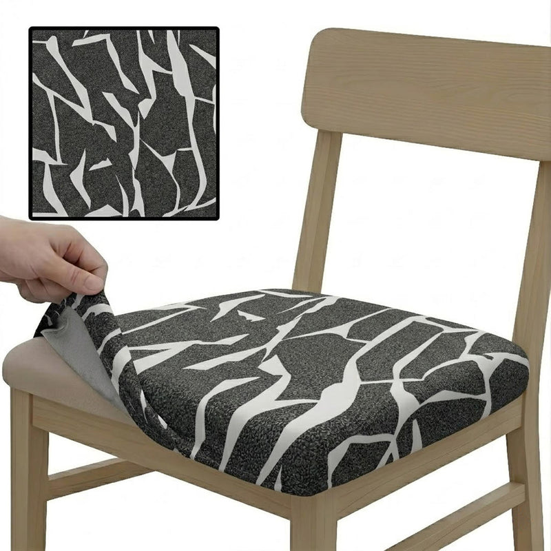 Anyseat Black and White Crack Linear Print Chair Cover – Stretch Washable Removable Seat Cover for Dining & Kitchen