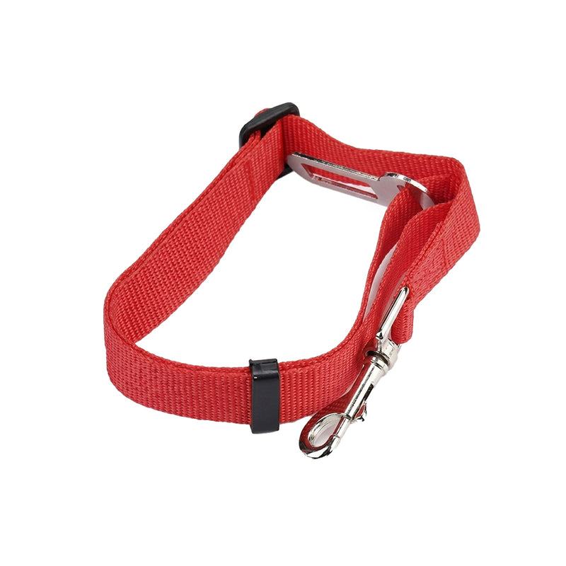 Adjustable Red Pet Car Seat Belt – Safety Harness for Dogs & Cats