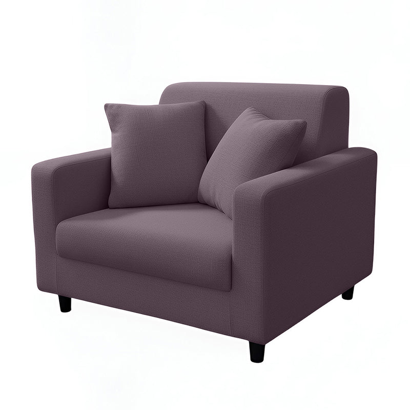 Anyseat 1-Seater Sofa Cover – Plain Purple Style Slipcover for Living Room Chair Protection
