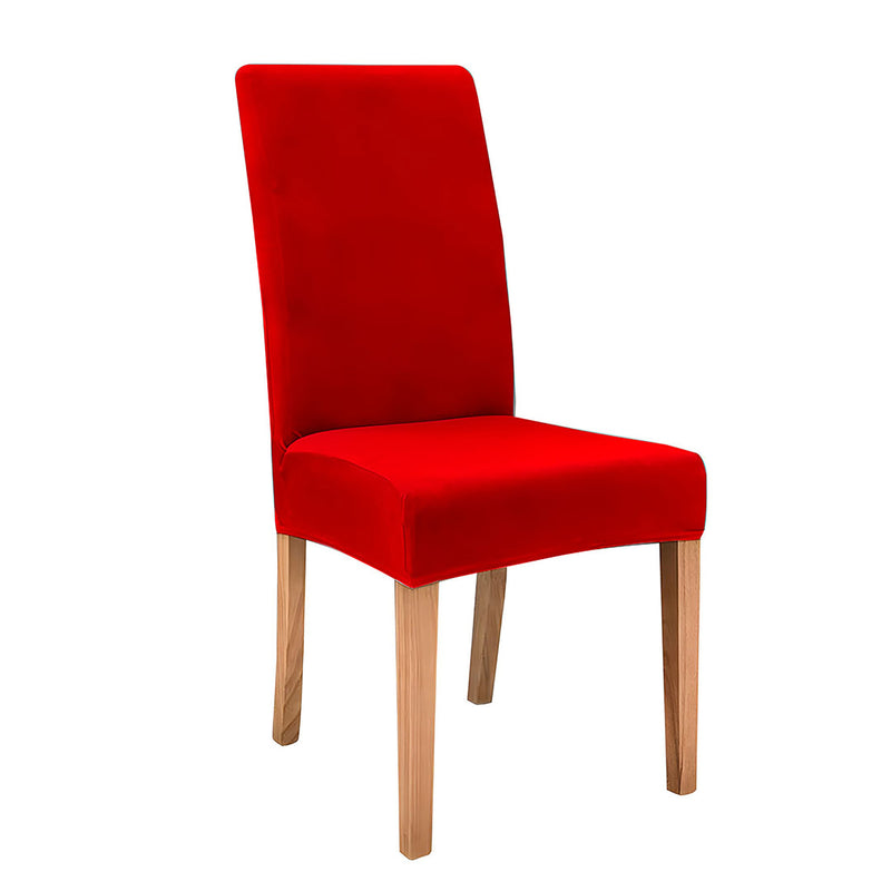 Anyseat Red Velvet Dining Chair Cover – Plush Stretchable Slipcover for Kitchen & Dining Room Chairs
