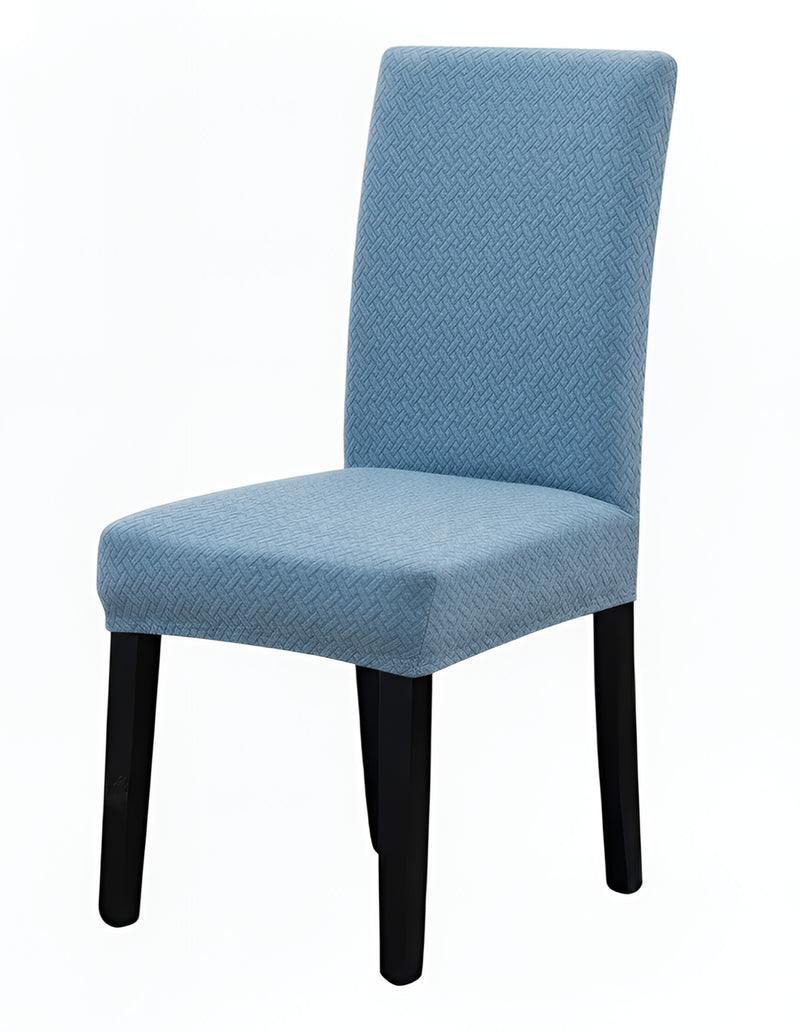 Anyseat Blue Knitted Chair Cover – Elastic Anti‑Dirt Design for Dining, Kitchen, Wedding, Hotel & Banquet Use
