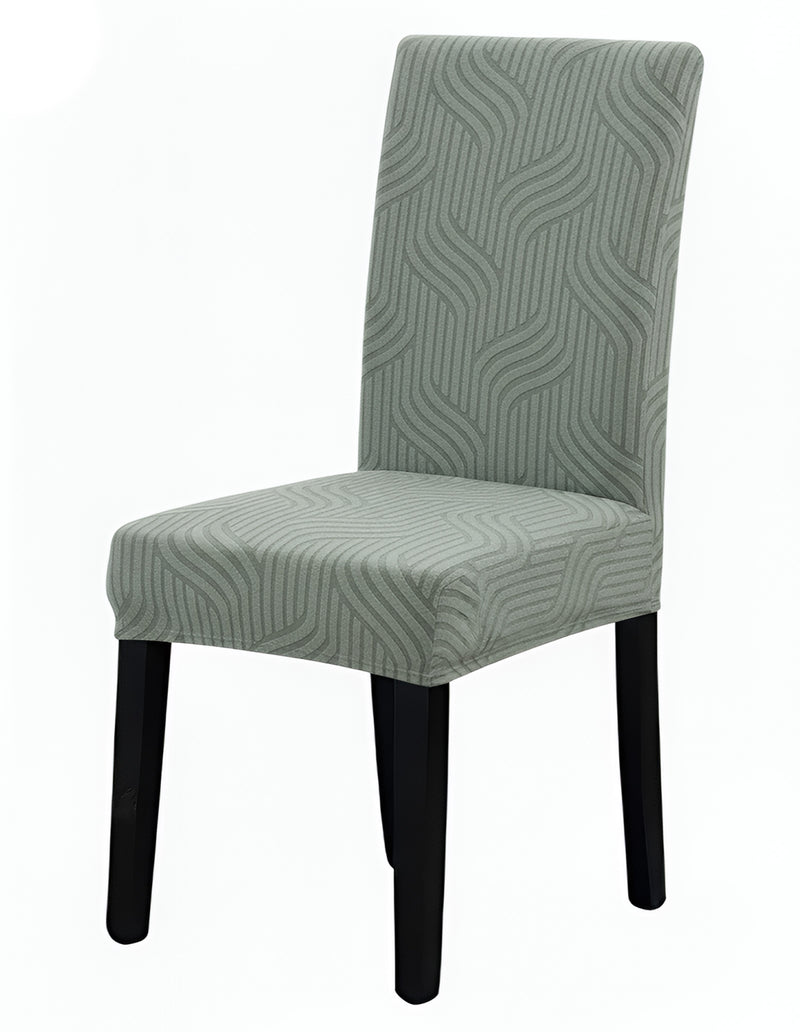 Anyseat Green Linear Knitted Chair Cover – Elastic Anti‑Dirt Design for Dining, Kitchen, Wedding, Hotel & Banquet Use