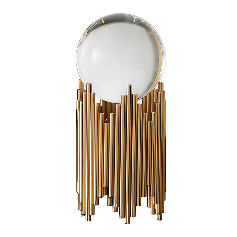 ANYHOUZ 20cm Luxury Gold Metal Crystal Ball Tabletop Home Decor Modern Art Living Room Display House Decorative Crafts Metal Ornaments