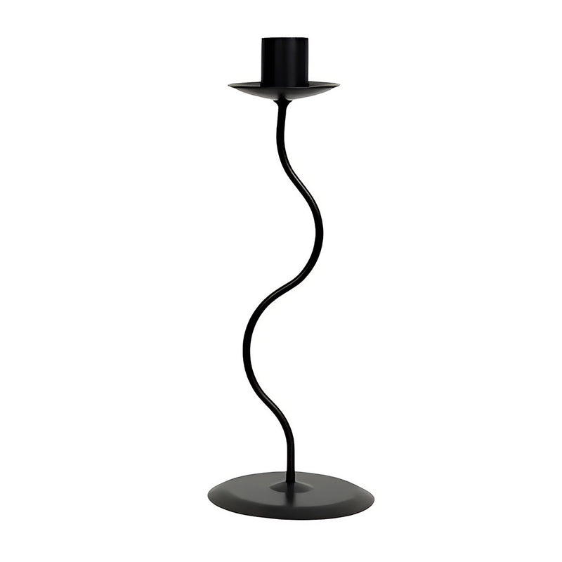 ANYDECO Candle Holder Black Metal European Wrought Iron Retro Stand Home Decor